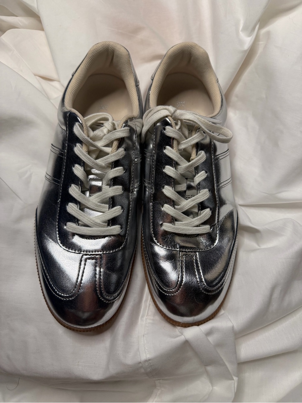 J Crew Silver Sneakers